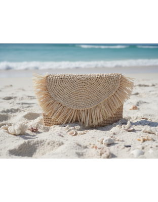Clucth raffia fringe